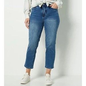 Studio Park x Courtney Khondabi ~ Jeans Straight Leg Crop 6 Medium Wash A498847